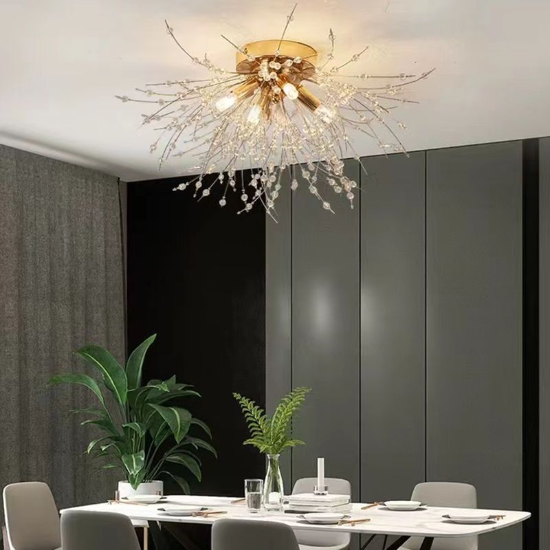 4/6-Light Modernism Golden Flush Mount Lighting LED Ceiling Light