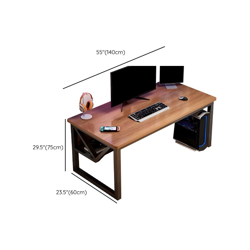 Wooden Office Desk Antique Finish Modern Computer Desk with Metal Legs