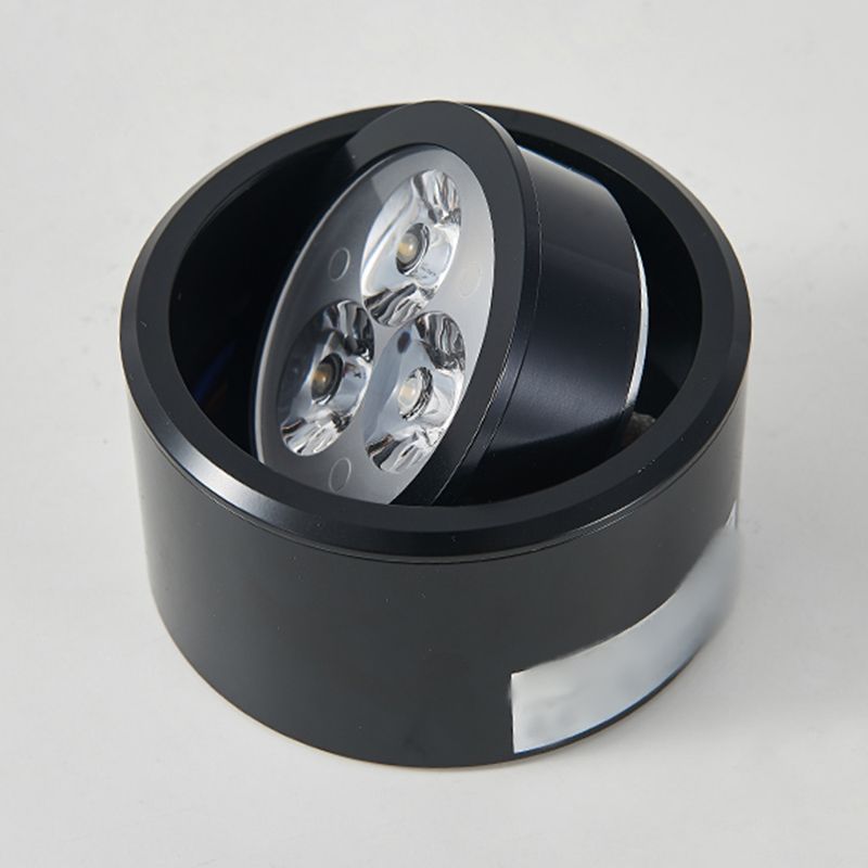 Aluminium Drum Down Light Style simple Black Led Flush Ceiling Light for Hallway