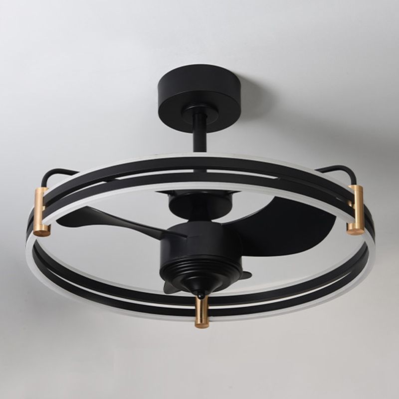 Modern Single Black/White Ceiling Fan Lamp Unique Ceiling Fan Light for Dining Room