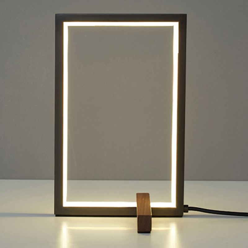 Rectangle 1 Light Table Lamp Contemporary Metal Night Table Lamps for Bedroom