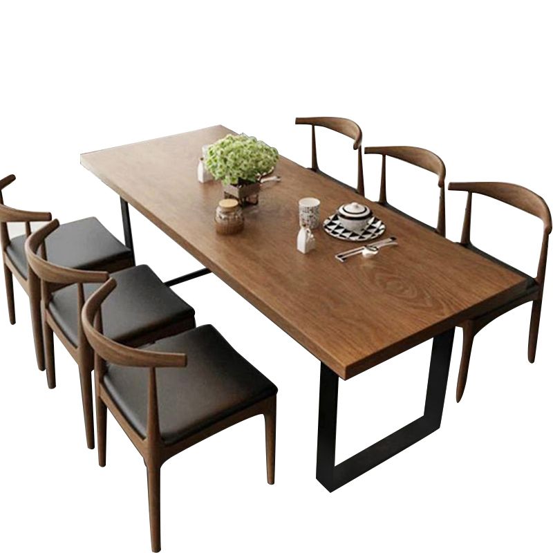 Pine Wood Industrial Dining Table Set 1/2/5/7 Pcs Dinette Set for Kitchen