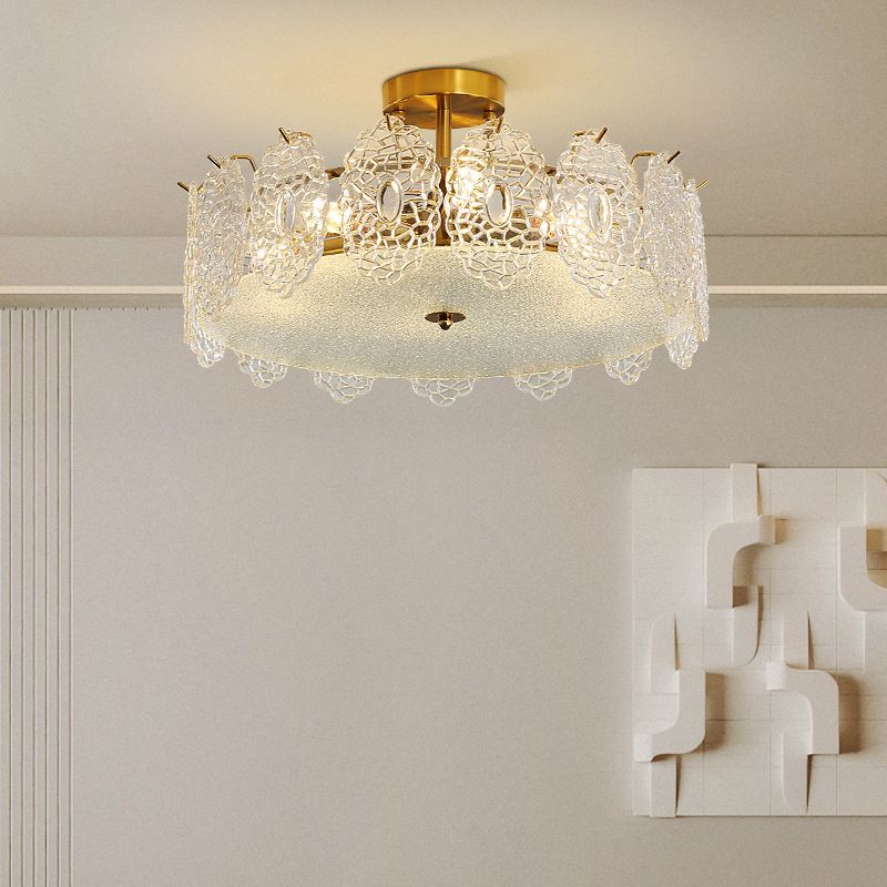 Nordic Glass Ceiling Lighting Fixture Simple Flush Mount Light Fixture for Bedroom