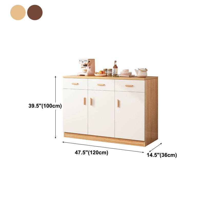 Artificial Wood Kitchen Sideboard Cabinet Modern Credenza with Drawers and Storage