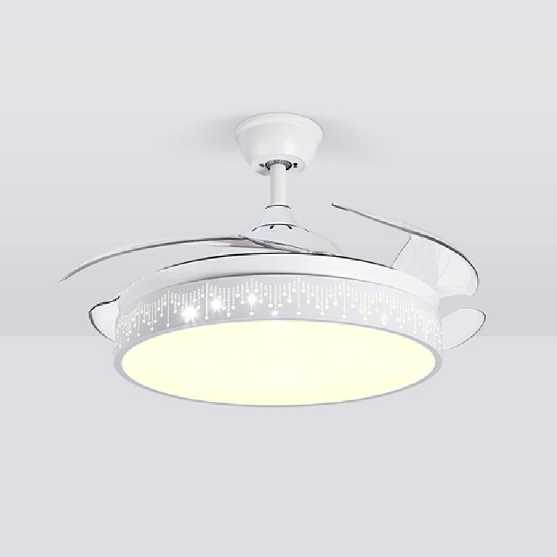 Nordic Style Ceiling Fan Lamp Round Shape LED Ceiling Fan Light for Living Room