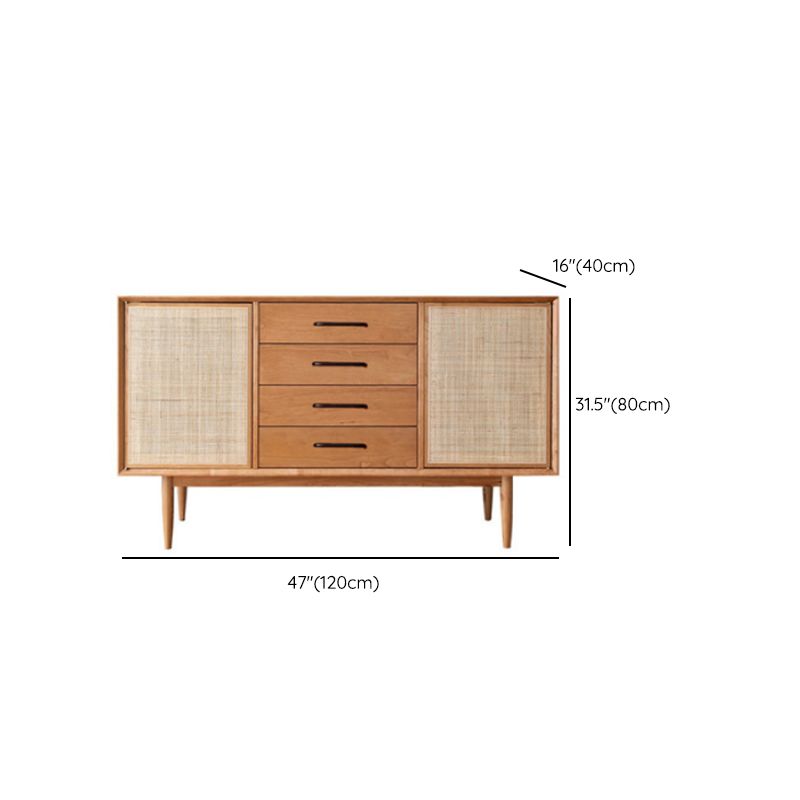 Contemporary Rattan Door Sideboard Cabinet with Storage for Home Use