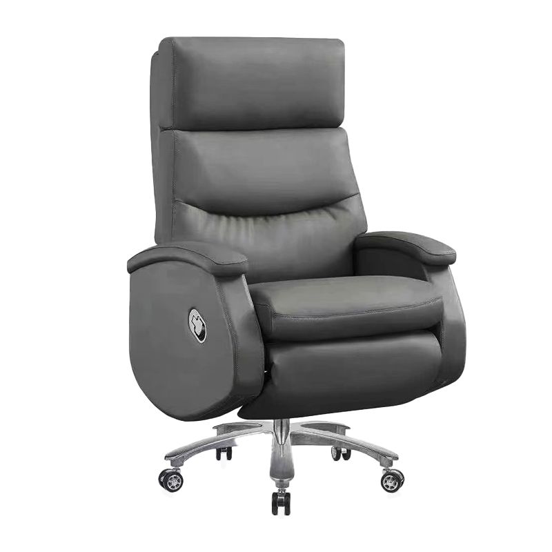 Faux Leather Executive Chair High Back Swivel Arms Included Office Chair