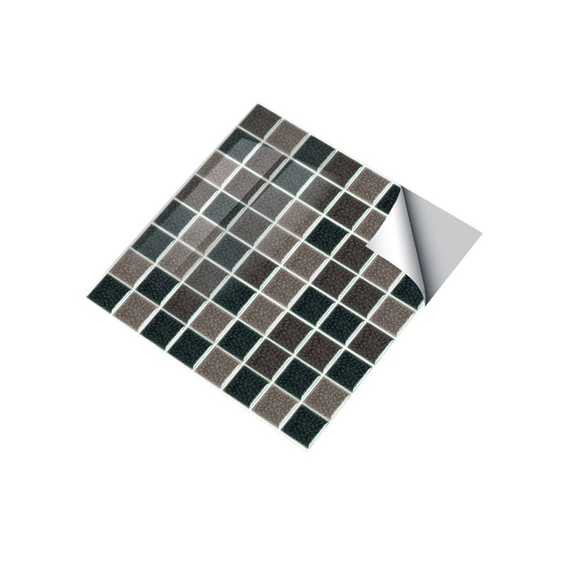 Black-Grey Modern Stick Wallpaper Panel 6' L x 6" W Mosaic Tile Effect Wall Decor for Kitchen