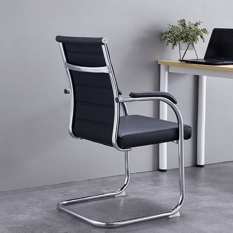 Silver Metal Modern Office Chair Mid and High Back Mesh and Leather Conference Chair