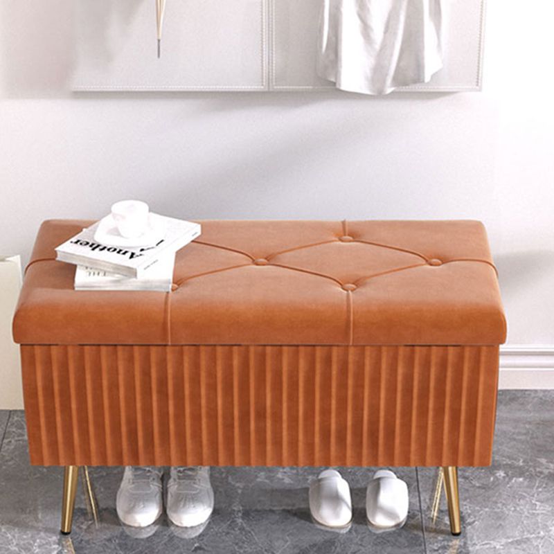 Glam Rectangle Seating Bench Cushioned Backless Entryway and Bedroom Bench