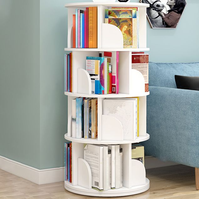 Modern Artificial Wood Bookcase Cylinder Bookshelf for Home Office