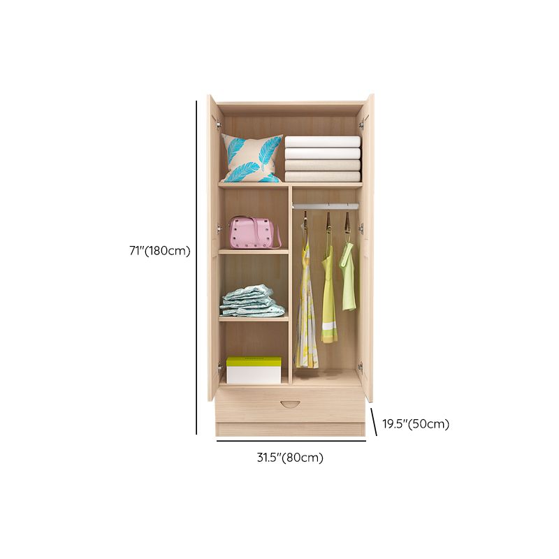 Contemporary Wardrobe Armoire Solid Wood Wardrobe Closet With Door