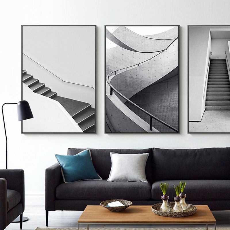 Staircase Wall Art Decor for Living Room in Pastel Color, Multiple Sizes Available