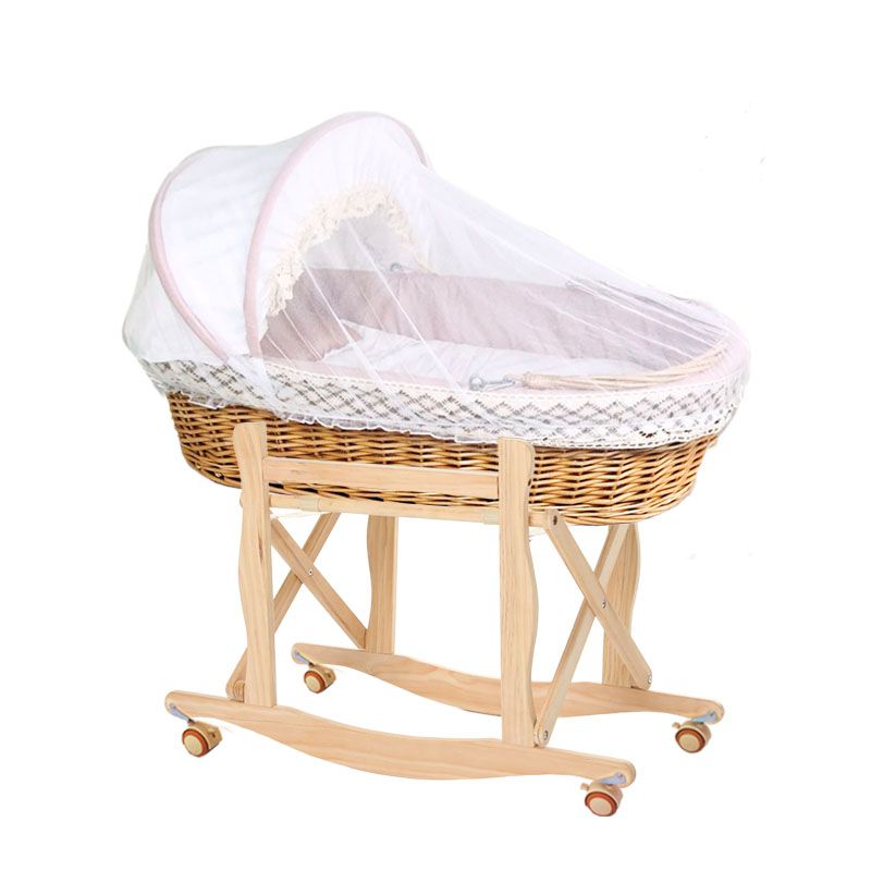 Portable Wicker Moses Basket Natural Oval Moses Basket for Baby