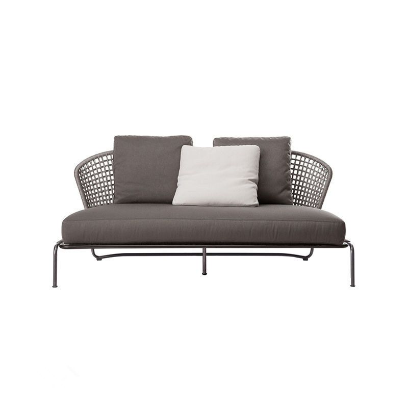 Modern Metal Frame Patio Sofa Water Resistant Outdoor Patio Sofa with Cushion