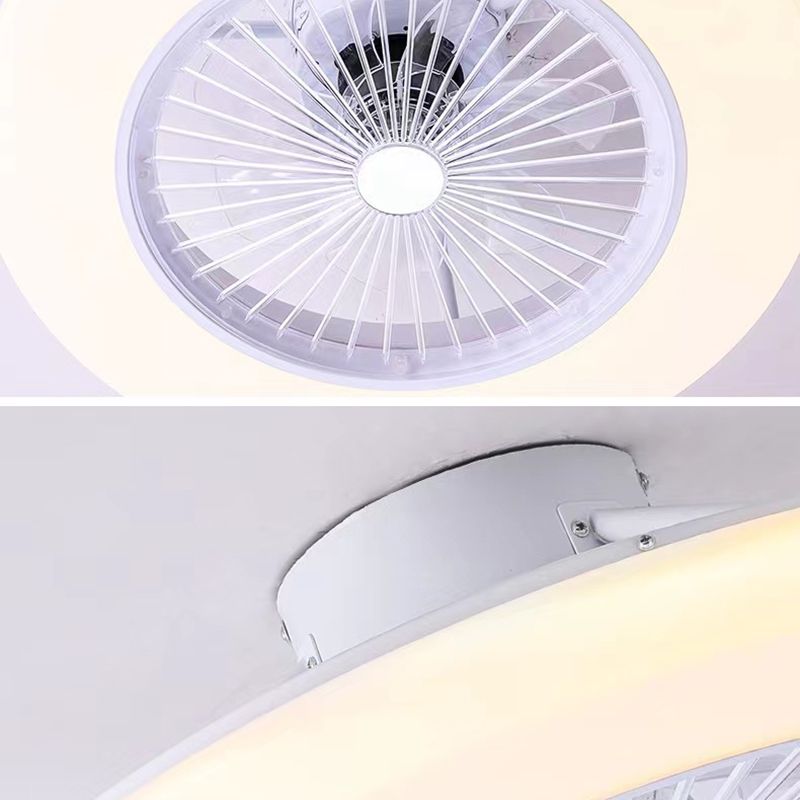 Modern Simple Ceiling Fan Lamp Circle Shape LED Ceiling Fan Light for Bedroom