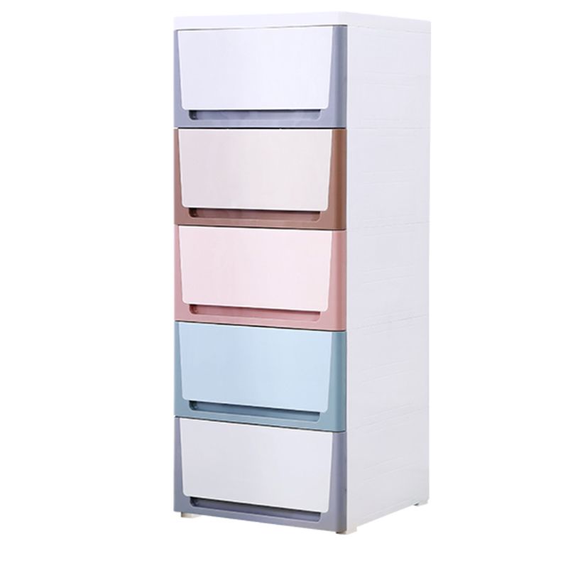 Scandinavian Vertical Baby Dresser Plastic Kids Furniture with Drawers for Bedroom