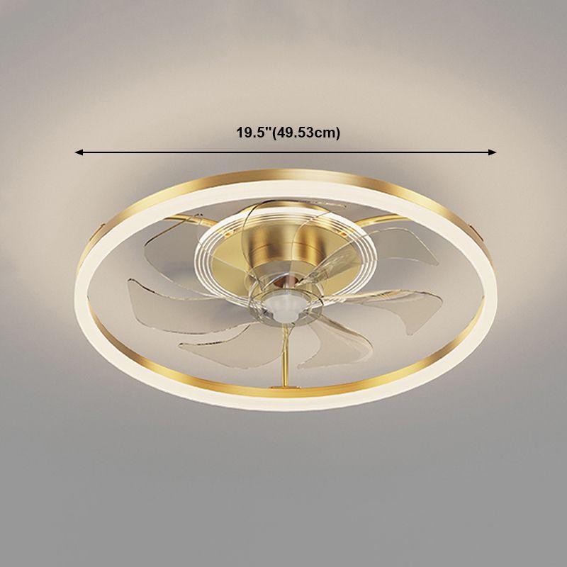 Metal Circular Ceiling Fan Lamp Simplicity Style LED Ceiling Mounted Light