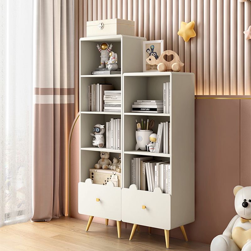 Glam Closed Back Book Shelf Engineered Wood Bookcase with Drawer