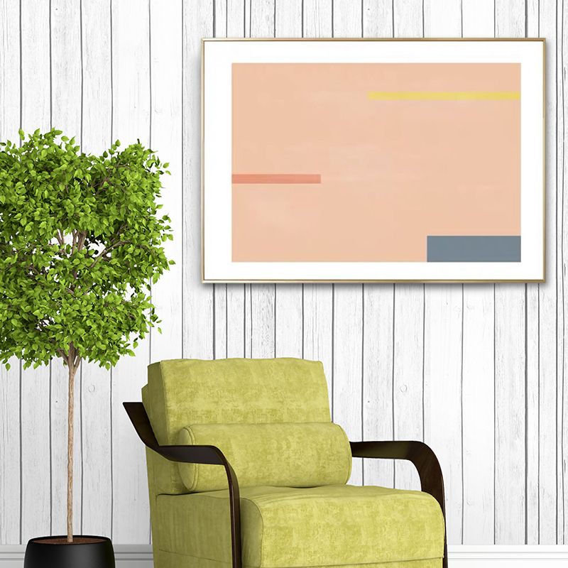 Simplicity Abstract Wall Art Print Pink and Orange Living Room Wall Decor, Textured