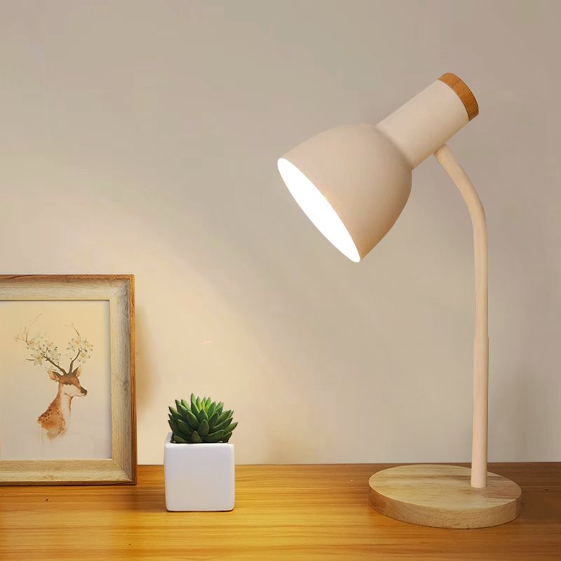 Modern Style Bell Shape Night Table Lamp Metal 1-Light Table Light