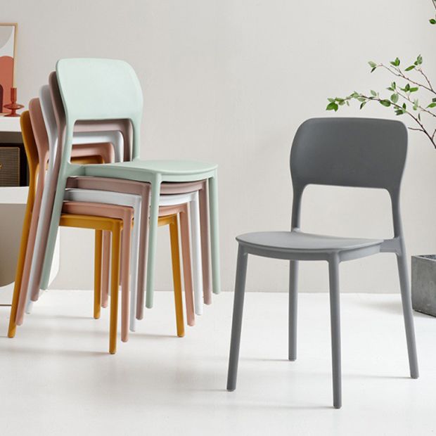 Scandinavian Plastic Kitchen Dining Side Chair Open Back Chair