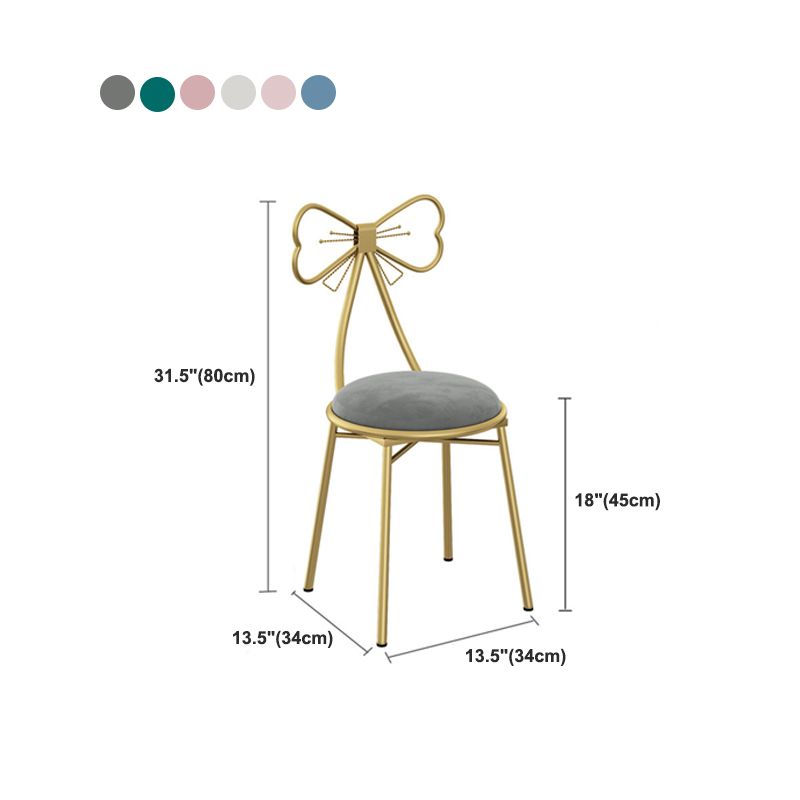 Glam Metal Armless Dining Chair Open Back Dining Side Chair for Restaurant Use