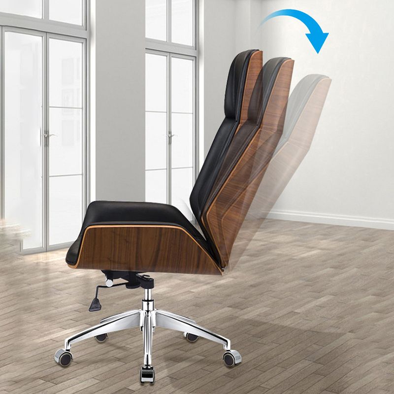 Armless Office Chair with Chrome Metal Frame Modern Computer Desk Chair