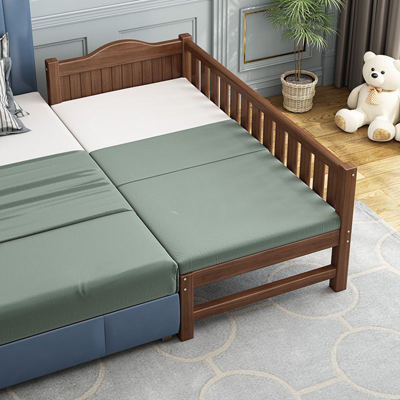 Traditional Nursery Crib in Brown Solid Wood with Guardrail Arched Crib