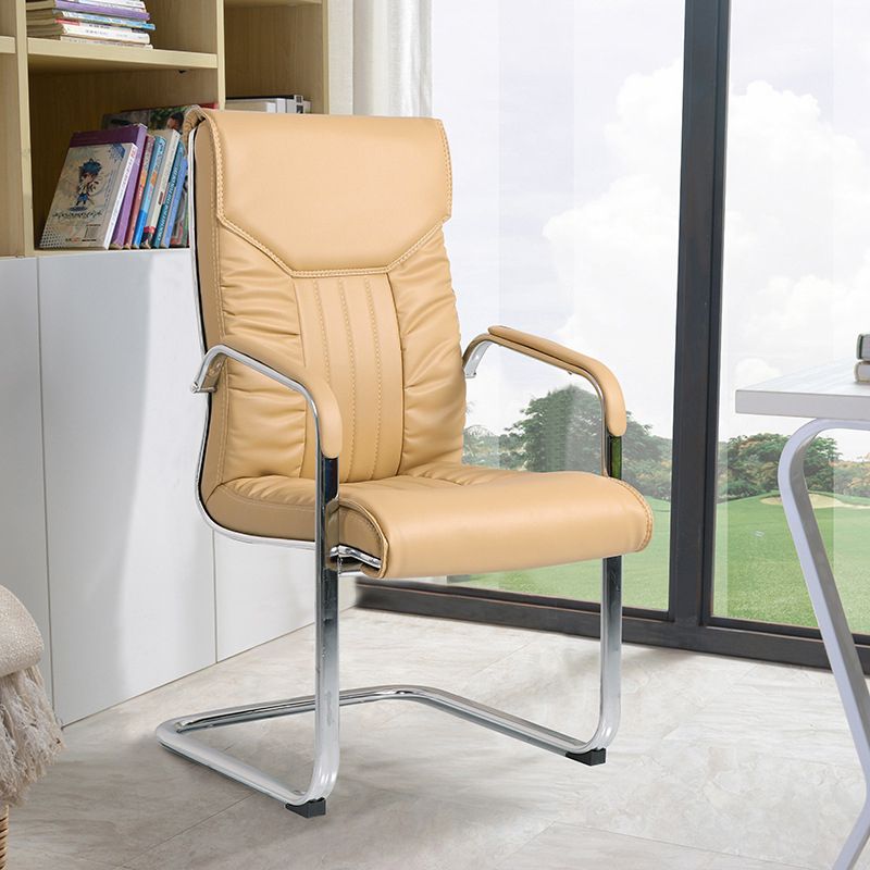 Modern Metal and Faux Leather Desk Chair with Hight Back Home Office Chair