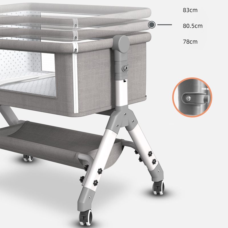 Portable Rectangle Bassinet Gliding and Folding Crib Cradle for Baby