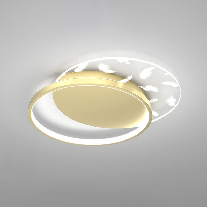 Moderno moderno con soffitto a led con piuma a led metallo a filo interno con ombra acrilica