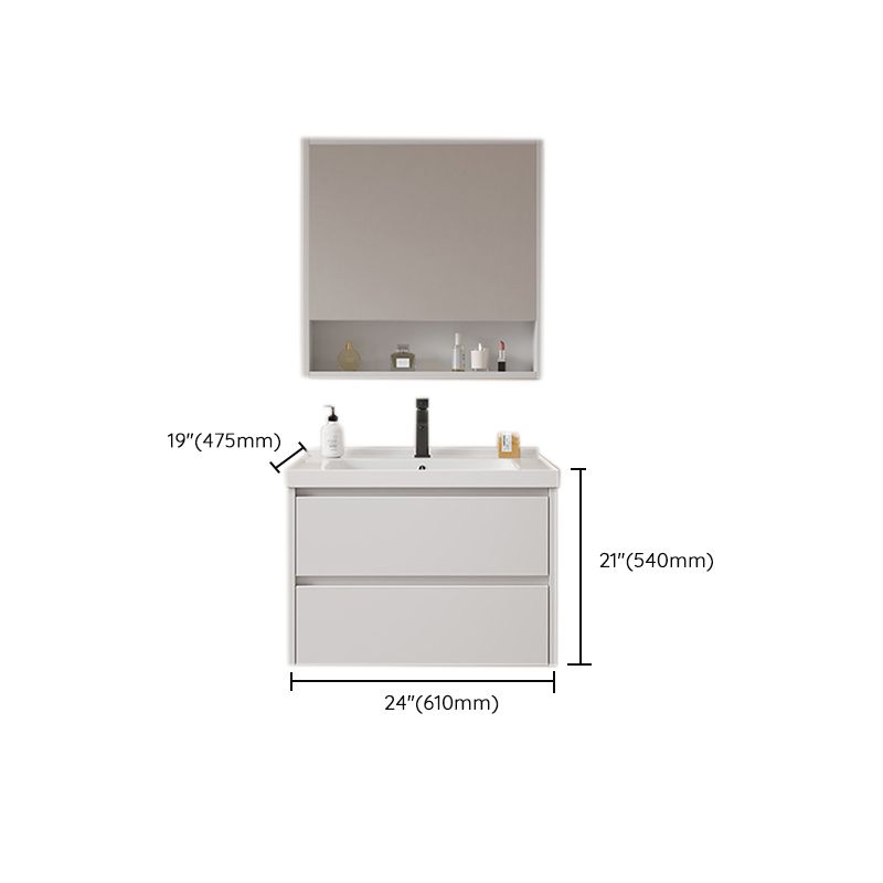 Modern Sink Vanity Solid Color Wall Mount Vanity Cabinet for Bathroom