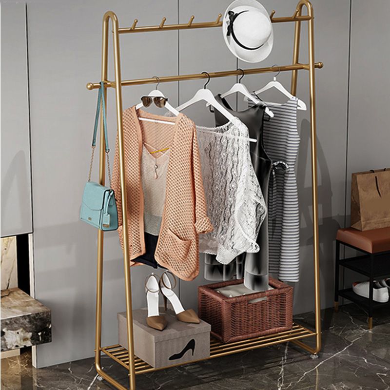 Contemporary Plain Coat Rack Free Standing Metal Coat Rack with Castors