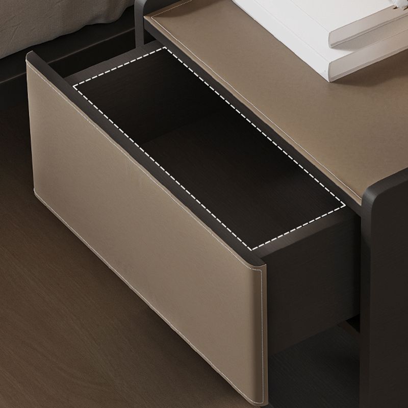 20" Tall 1 - Drawer Nightstand Modern Faux Leather Nightstand