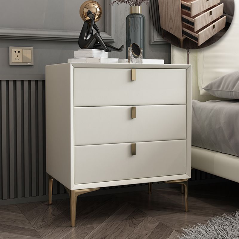 Solid Wood Drawer Storage Night Table 2 Drawer Modern Bed Nightstand