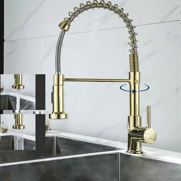 Modern Farmhouse Spring Spout One Lever Kitchen Faucet High Arch Water Filler