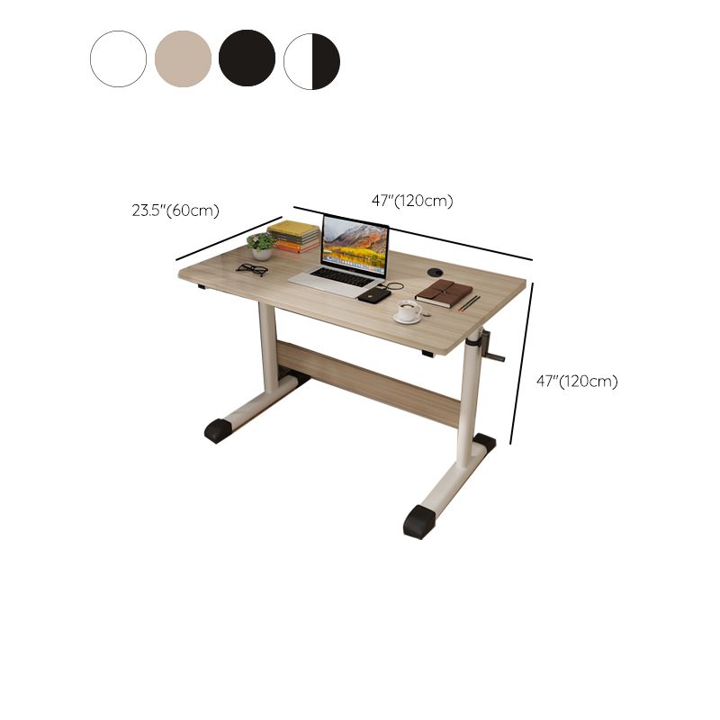 Adjustable Height Home Office Desk T-Shape Base Cable Management Writing Desk