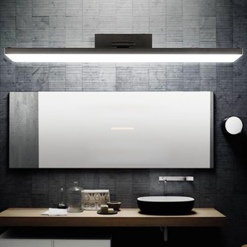 Linear Shape Metal Wall Light Modern Style 1-Light Mirror Wall Mount Light