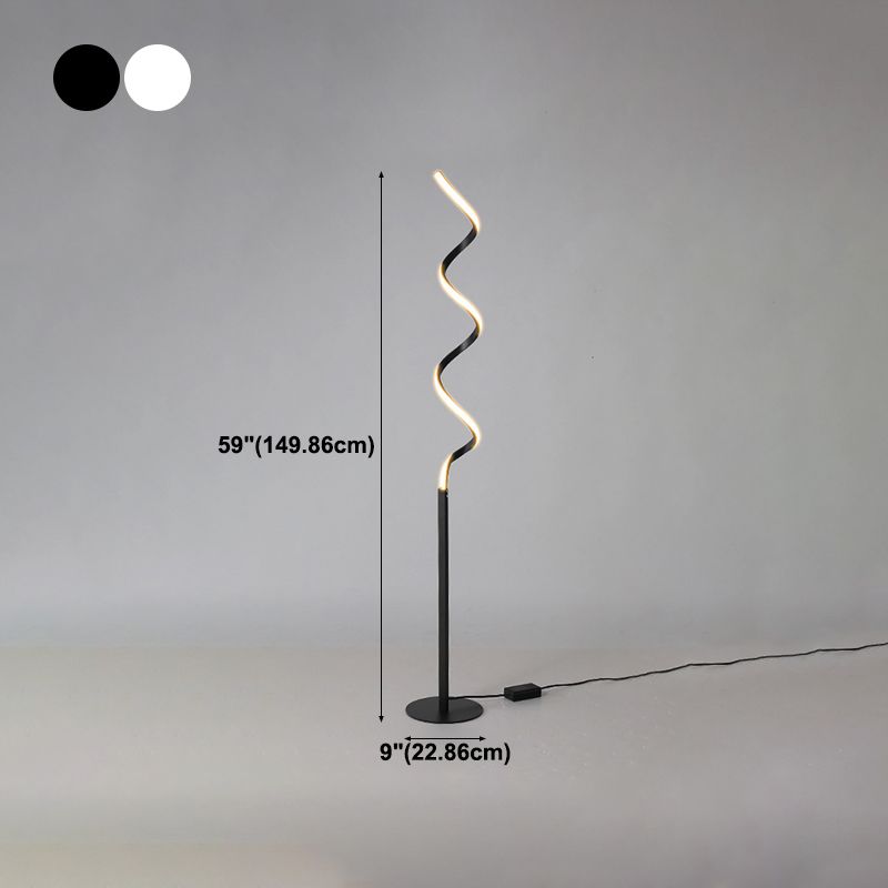 Linear Shape Metal Floor Lights Modern Style 1 Light Floor Mount Light