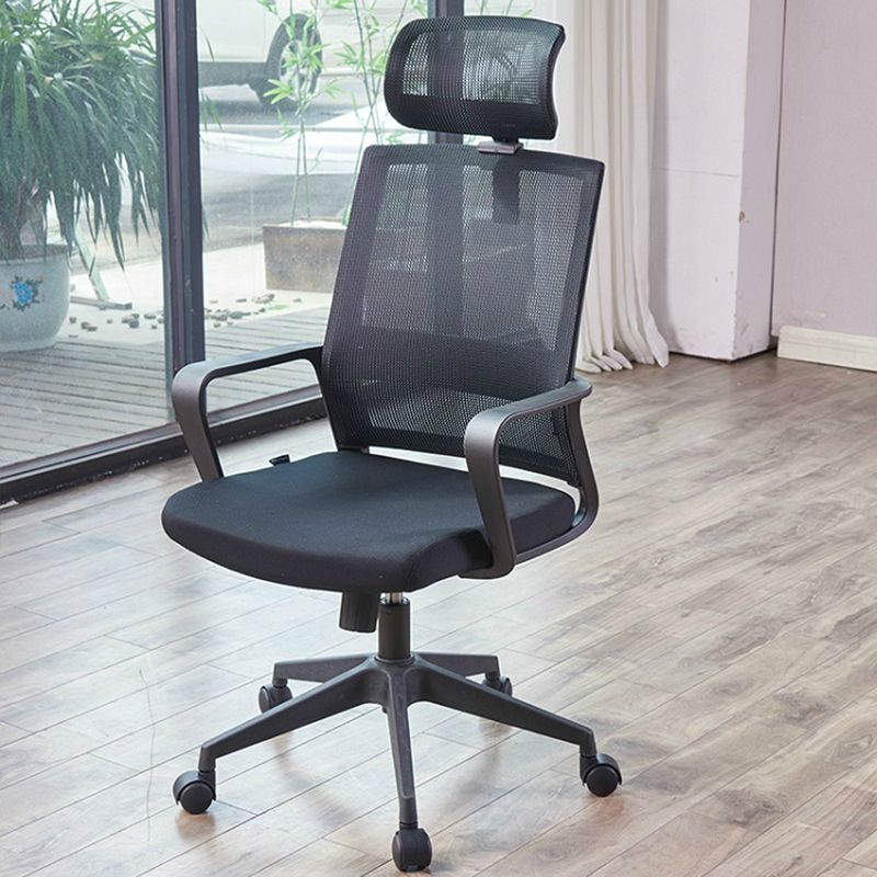 Modern Fixed Arms Office Chair Nylon Height-adjustable Desk Chair