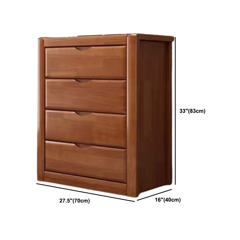 Modern 15.74" Wide Accent Chest Brown Rubberwood Chest with Drawers