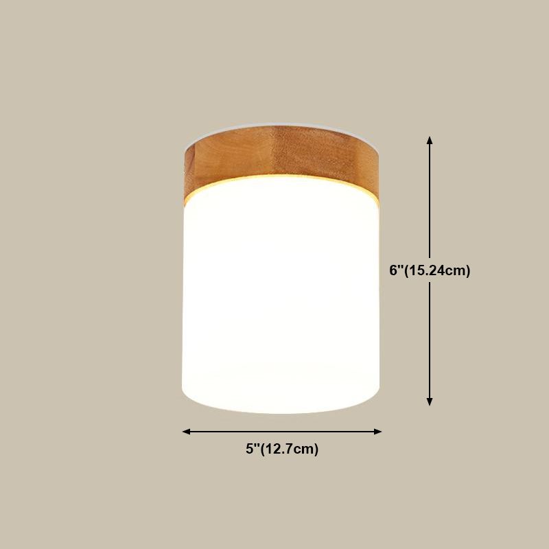 Wooden Ceiling Light Fixture Nordic Style Close to Ceiling Lighting in Beige