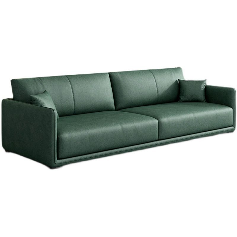 Faux Leather Sofa 83.07" W x 35.43" D x 29.52" H Square Arm Sofa for Living Room