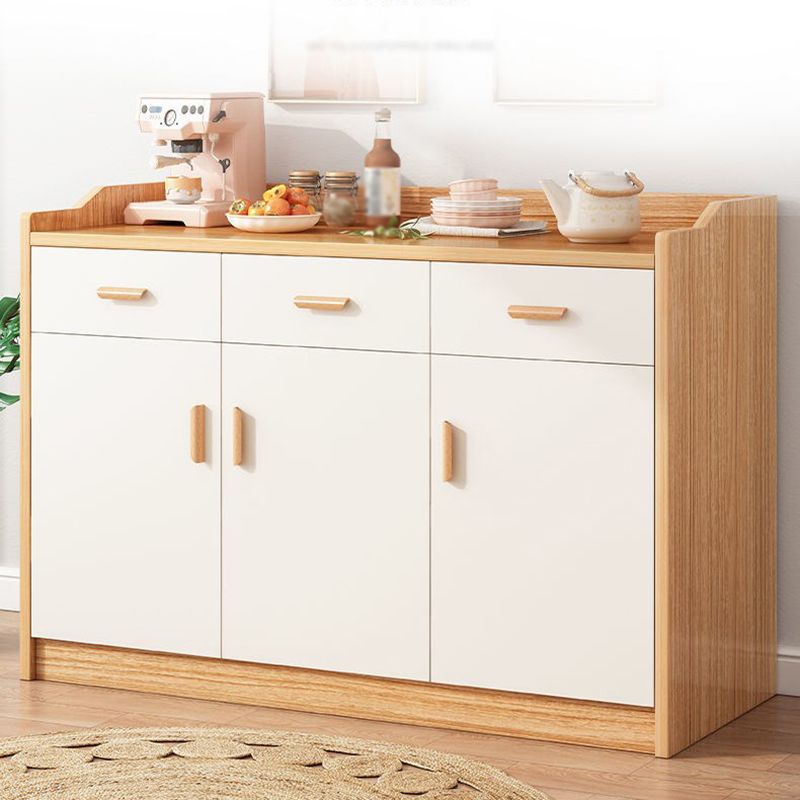 Artificial Wood Kitchen Sideboard Cabinet Modern Credenza with Drawers and Storage