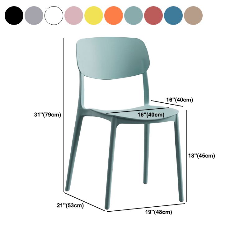 Plastic Dining Chair Open Back Dining Side Furniture in Matte Finish for Home