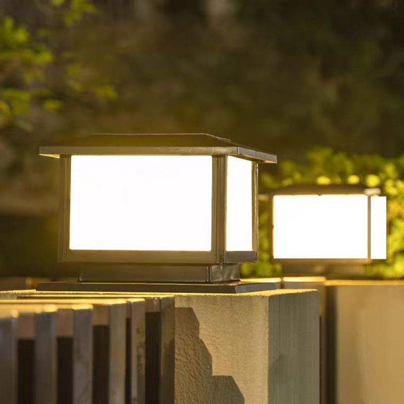 Modern Style Pillar Lamp Minimalist Outdoor Lamp for Backyard