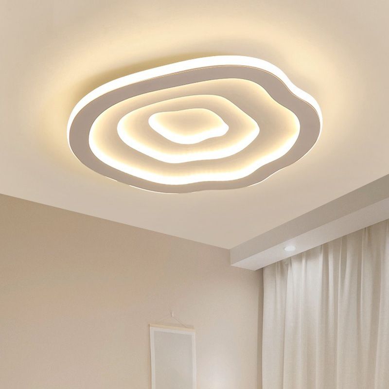 Modern Single White Flush Mount Lighting Unique LED Ceiling Light with Acrylic