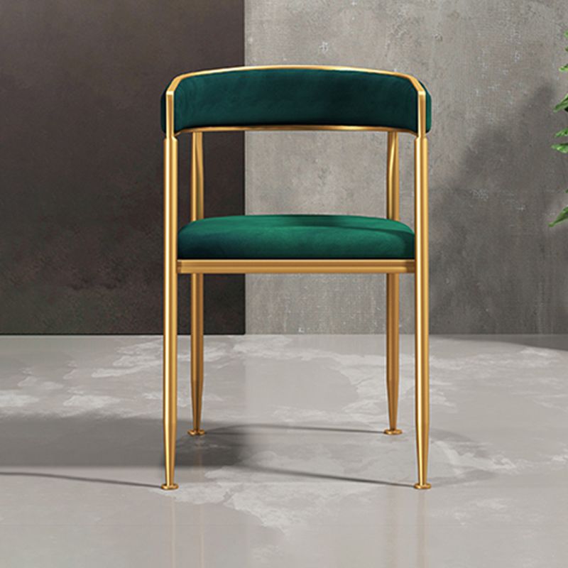 Glam Style Open Back Chair Upholstered Dining Arm Chair for Indoor