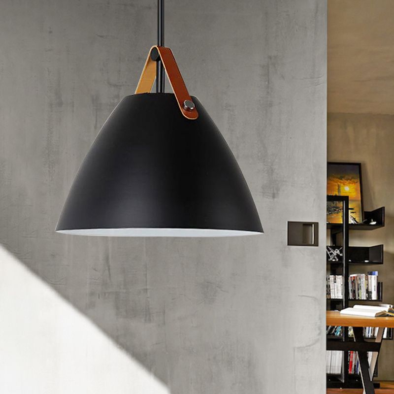 Nordic Style Curbe Colie Pendant Light One Light Aluminium Lampe suspendue en noir / bleu / gris / rose / blanc pour salle à manger